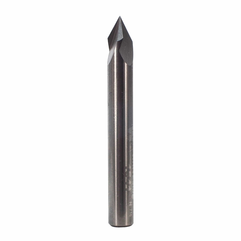 60° V-Groove, 3 Flute Bit, 1/4"Diam x 7/32"PL - 1/4" Shank